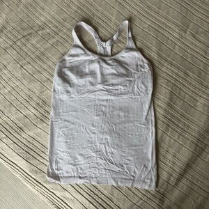 lululemon athletica White Ribbed Racerback Tank